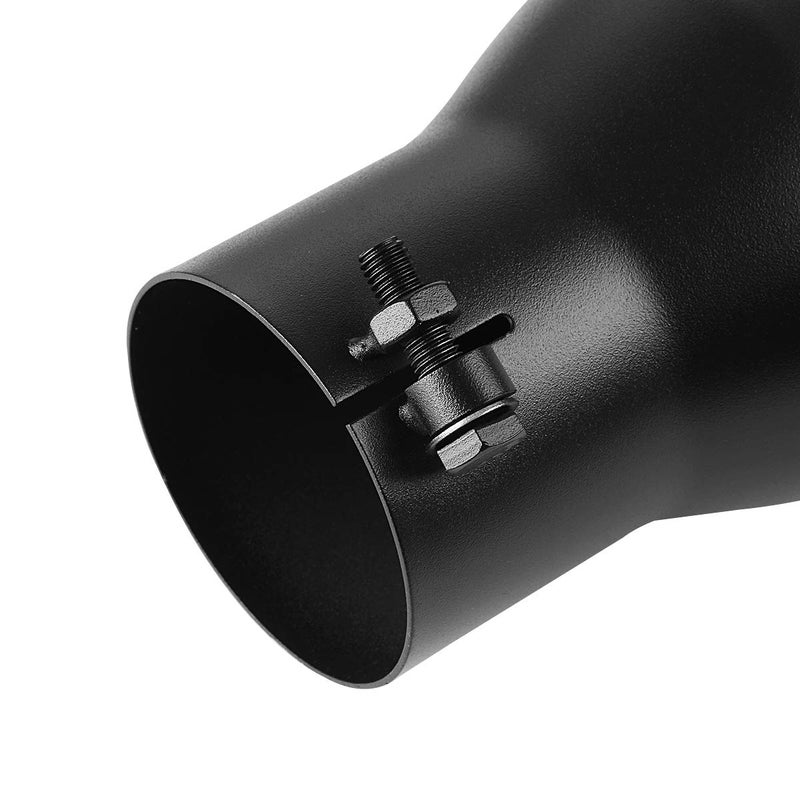 A-KARCK Exhaust Tip 3.5 Inch Inlet, 3.5" Inlet 5" Outlet 12" Long Black Coated Finish Muffler Tip For Truck Tailpipe, Stainless Steel Rolled Edge - Image 4